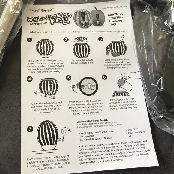 Watermelon Keg Tapping Kit NEW Drink Dispenser Picnic Barbecue - Picture 7 of 8